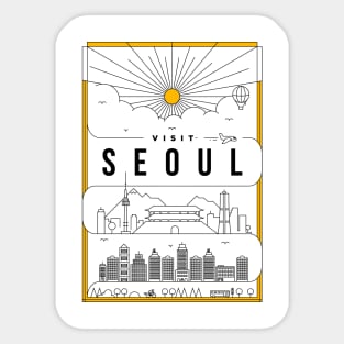 Seoul Minimal Lineal Poster Sticker